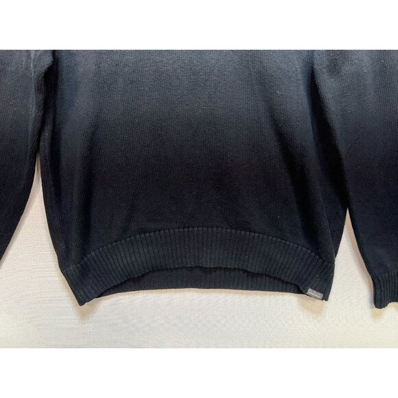 Eddie Bauer Mens Henley Sweater Large Black Pullover Knit Casual Travel Classic - Picture 5 of 13